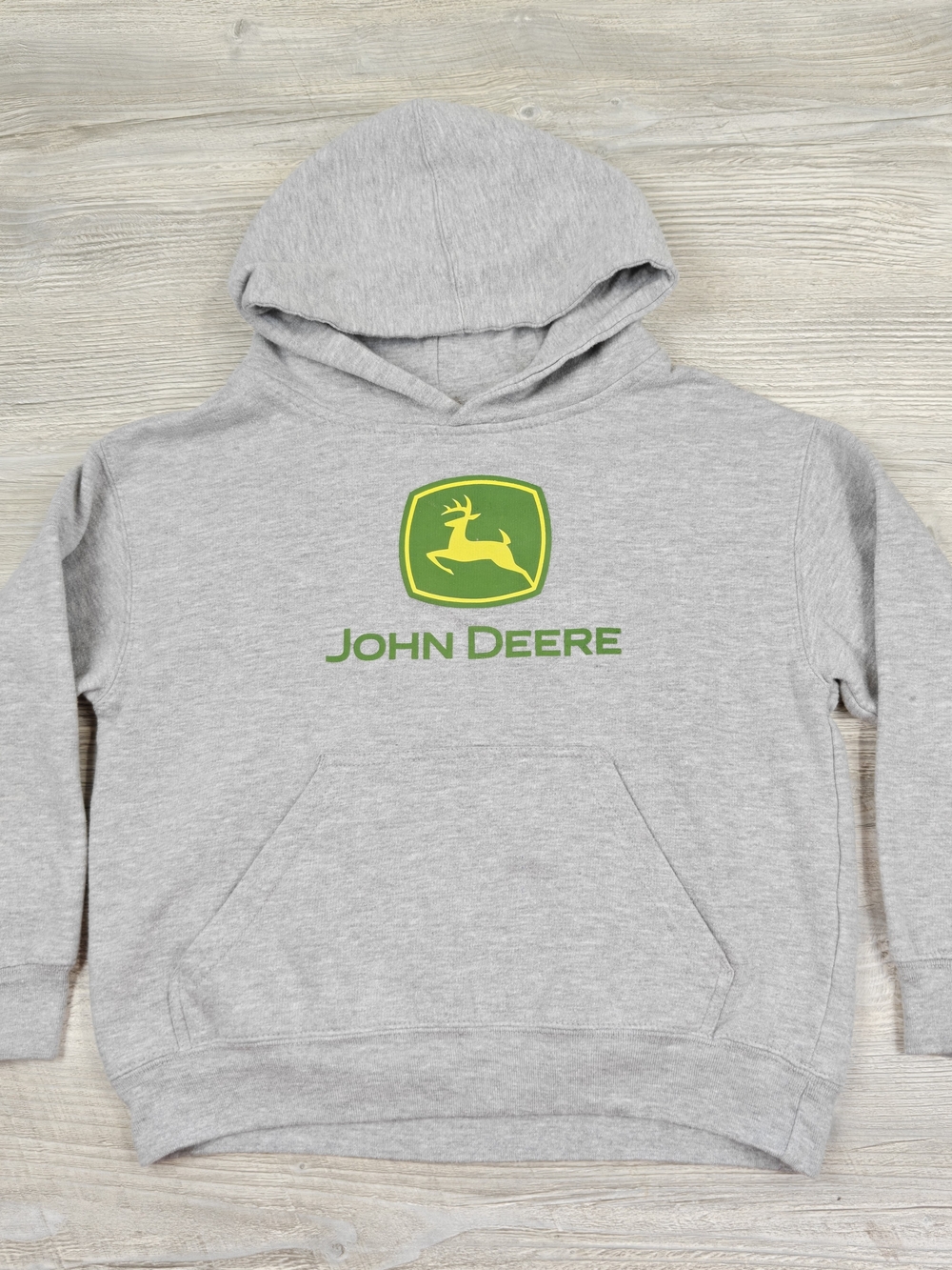Kids' John Deere Gray Hooded Sweatshirt Pullover Size Small (5/6) Hoodie